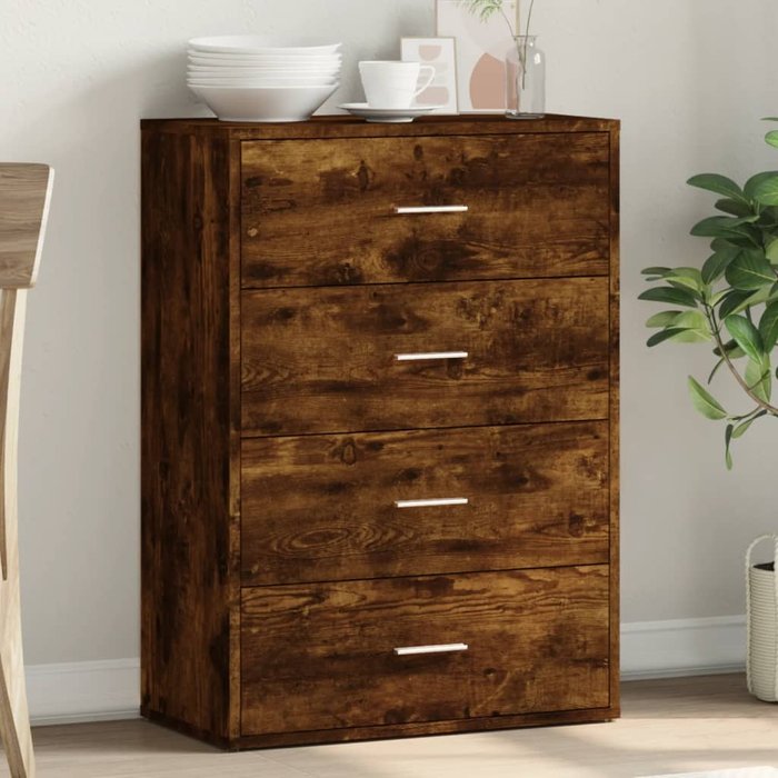 Aparador roble ahumado 60x31x84 cm madera contrachapada