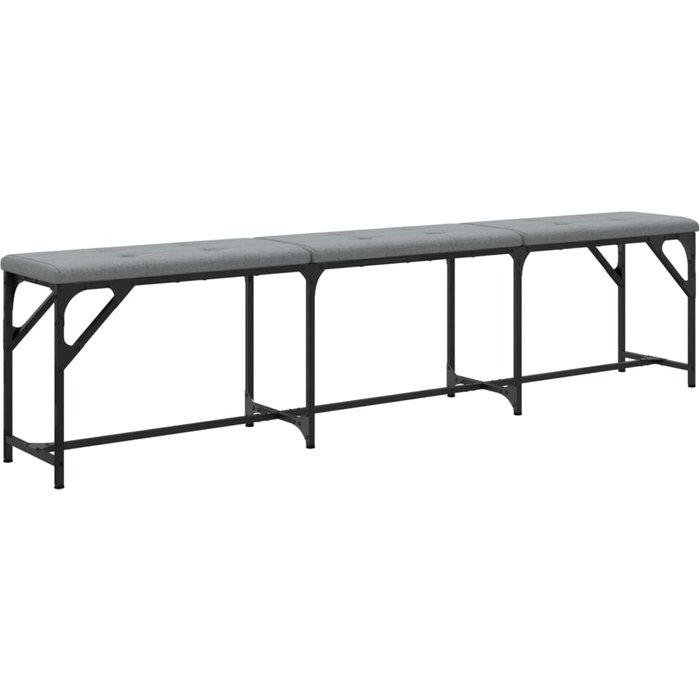 Banco interior | banco de comedor acero y tela gris claro 186x32x45 cm cfw65423