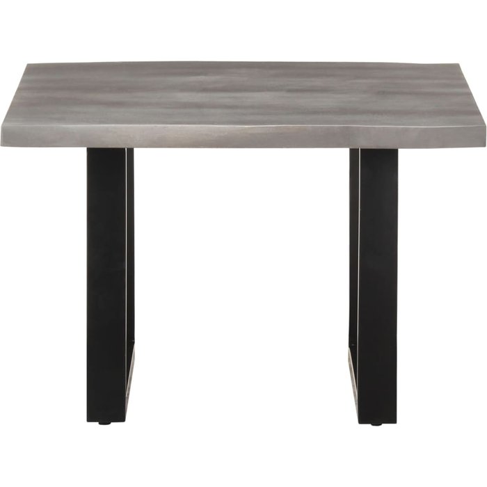 Mesa de centro borde natural madera maciza acacia 60x60x40 cm - comfortxl