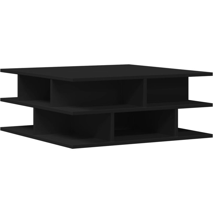 Mesa de centro madera de ingeniería negro 70x70x29 cm