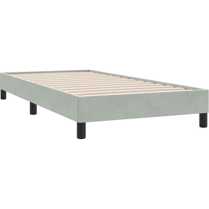 Estructura de cama sin colchón terciopelo gris claro 80x210 cm — comfortxl