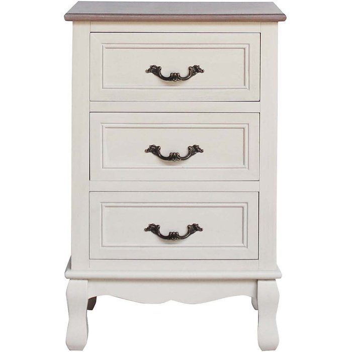 Mesita de noche pino mdf beige 43x33x66 cm