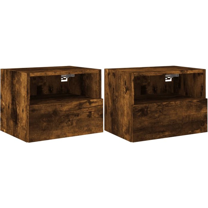 Muebles de tv 2 piezas madera roble ahumado 40x30x30 cm - comfortxl