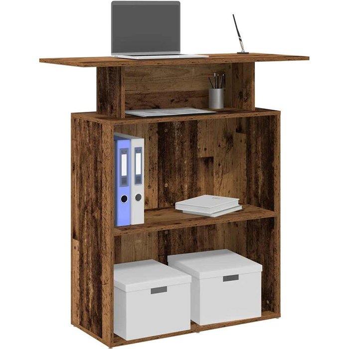 Maison exclusive - mostrador de recepción madera antigua 100x40x104 cm