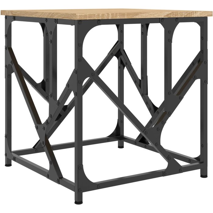 Mesa de centro madera de ingeniería roble sonoma 45x45x47,5 cm - comfortxl