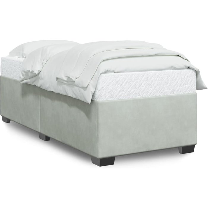 Estructura de cama sin colchón terciopelo gris claro 90x190 cm vidaxl