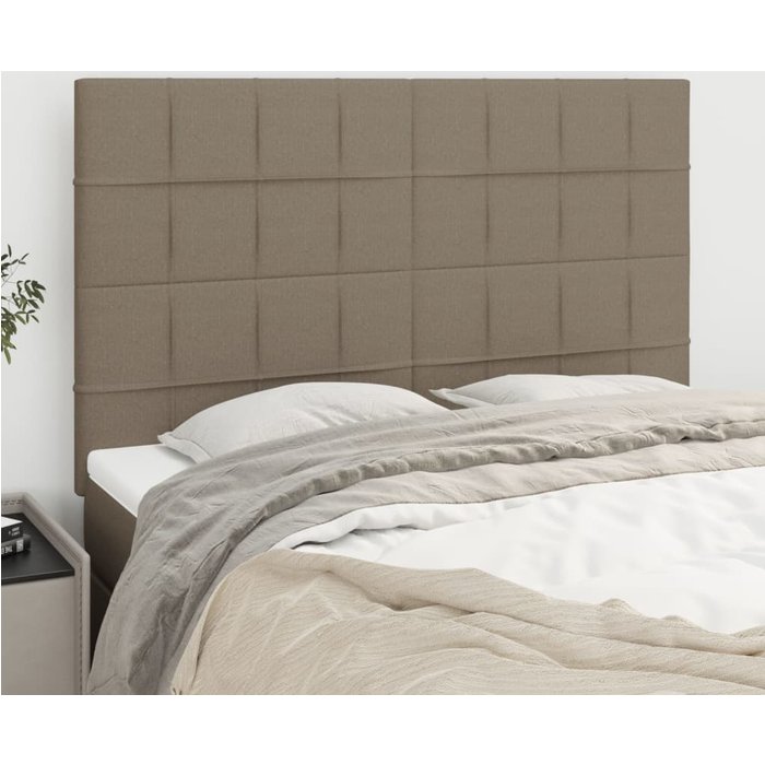 Cabeceros 4 unidades tela gris taupe 72x5x78/88 cm