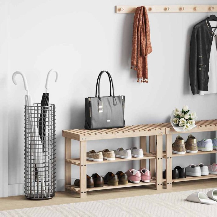 Maison exclusive - banco zapatero 2 en 1 madera maciza de abeto