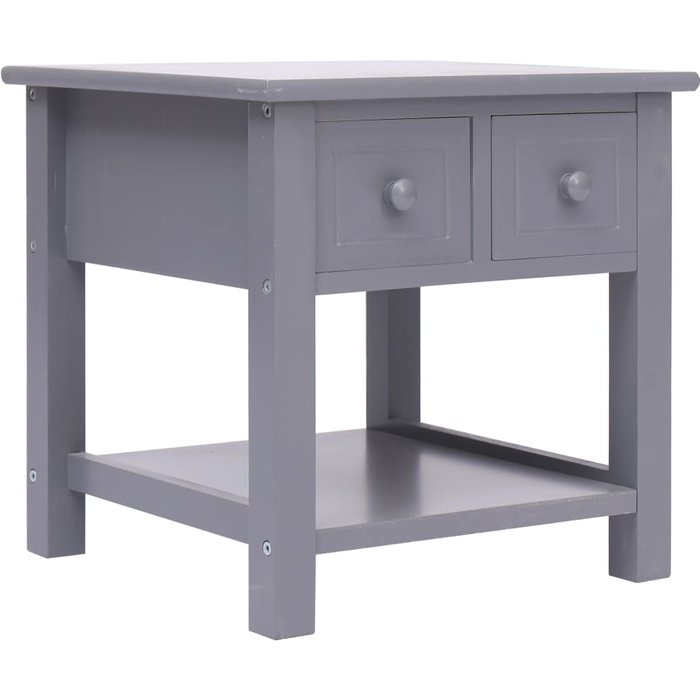 Maison exclusive - mesa auxiliar madera de paulownia gris 40x40x40 cm