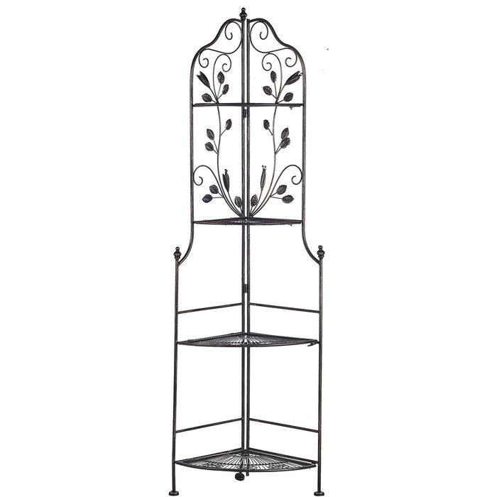 Beliani estantería de esquina siderno plegable metal negro