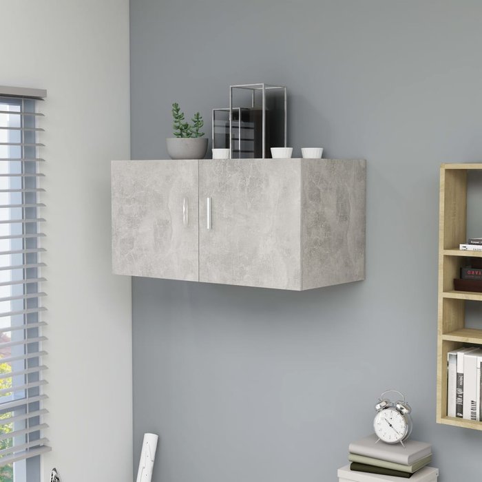 Mueble de pared aglomerado gris hormigón 80x39x40 cm