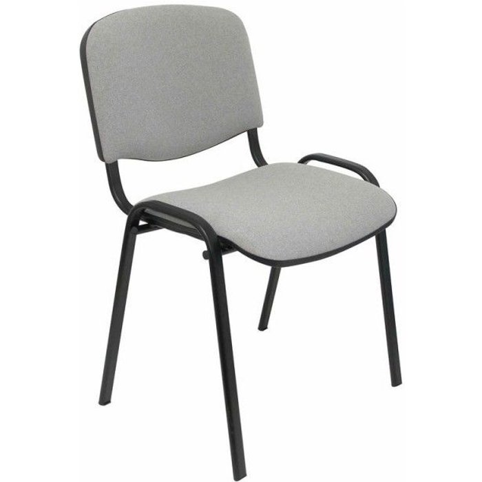 Silla iso tapizada con tela color gris. sin brazos