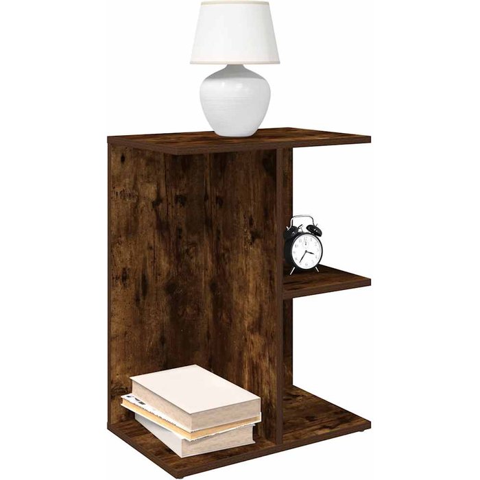 Mesitas de noche 2 piezas roble ahumado 46,5x29x61cm madera contrachapada