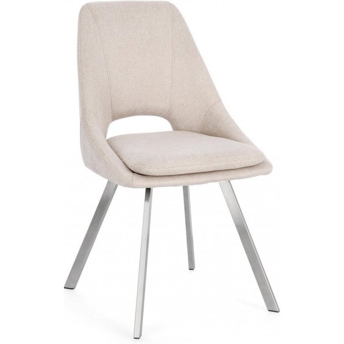 Silla de comedor de fibra sintética, gris claro