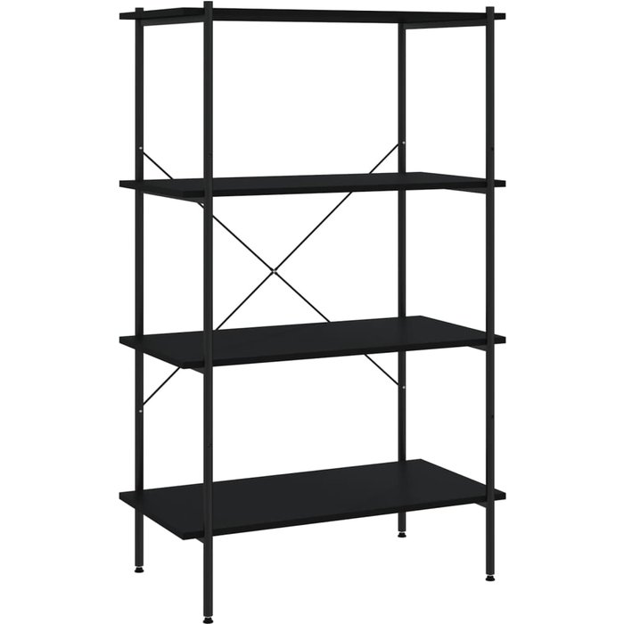 Estantería | librería divisora de 4 niveles negra 80x40x130 cm cfw75427