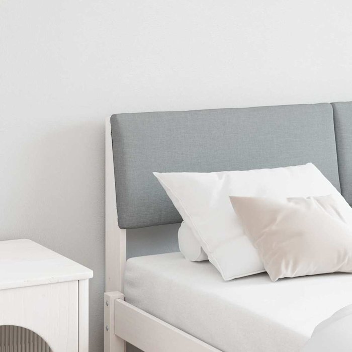 Maison exclusive - cabecero tapizado gris claro 140 cm madera de pino macizo
