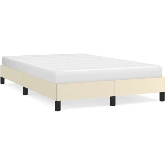 Estructura de cama sin colchón piel sintética color crema 120x200 cm — comfortxl