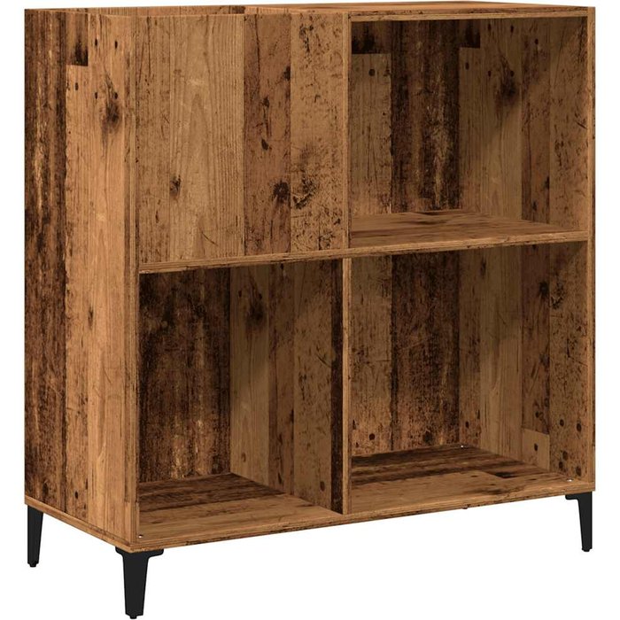 Mueble para discos madera ingeniería envejecida 84,5x38x89 cm cfw56078