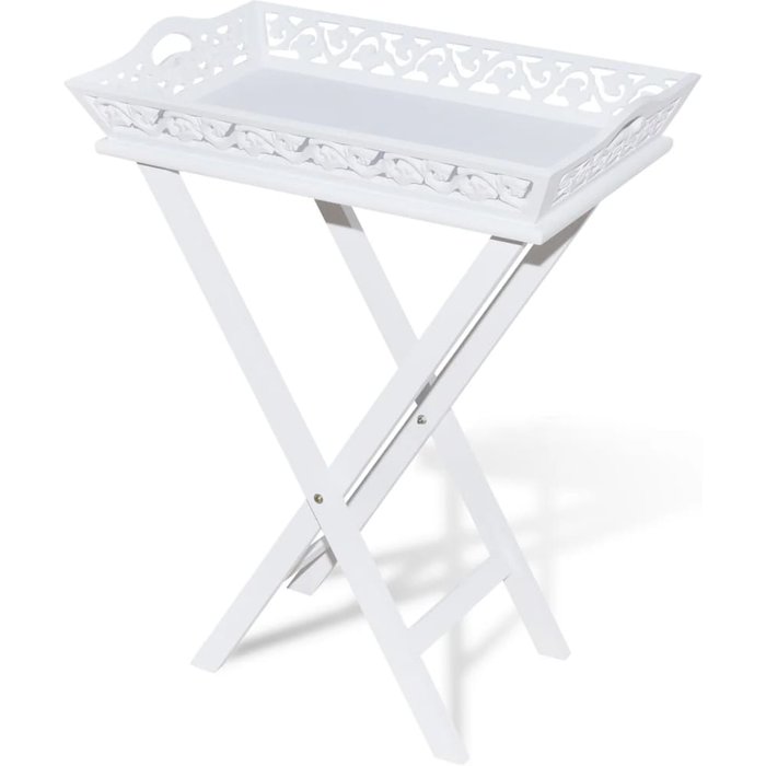 Mesa auxiliar plegable con tablero de mdf + madera de pino blanco dec032322