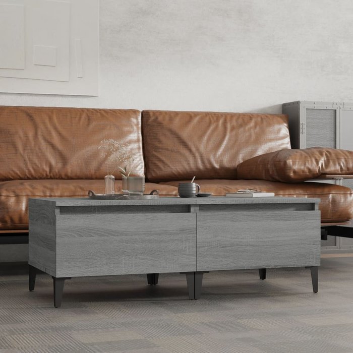 Mesitas auxiliares sonoma grey (2 unidades) 50x46x35 cm madera de ingeniería