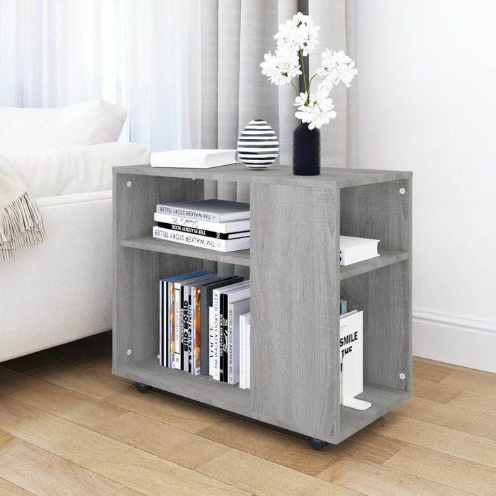 Maison exclusive - mesa auxiliar madera contrachapada gris sonoma 70x35x55 cm