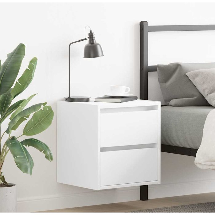 Maison exclusive - mesilla de noche de pared blanca 38x34x40 cm