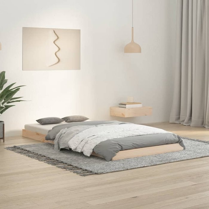 Estructura de cama 90x190 cm simple madera maciza de pino