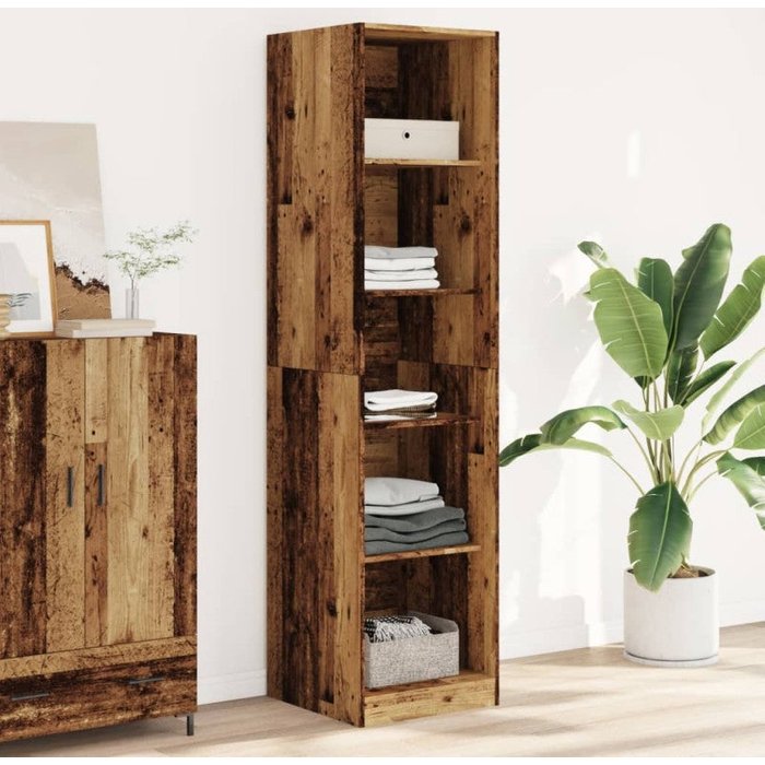 Vidaxl armario de madera de ingeniería roble envejecido 50x50x200 cm
