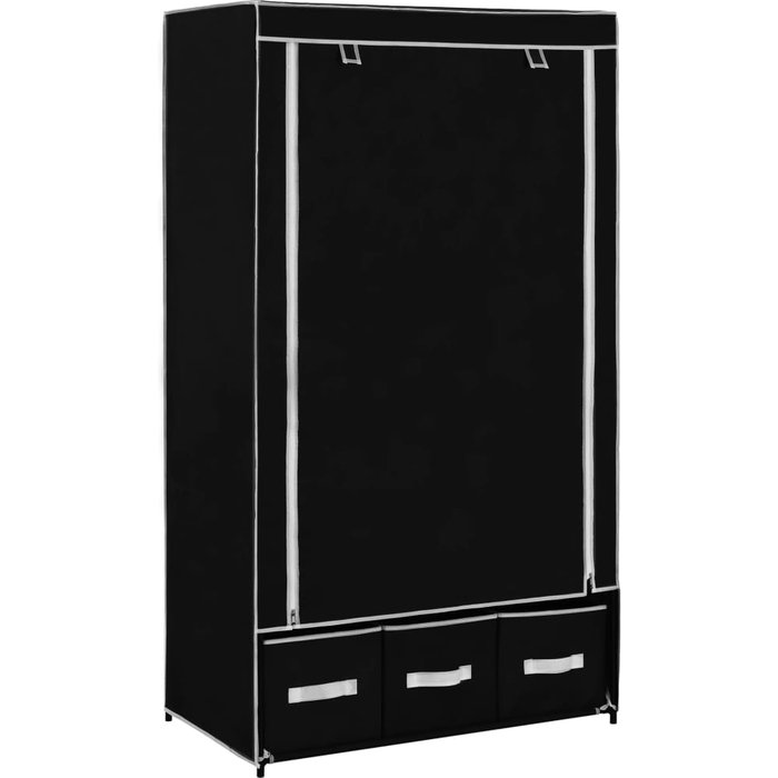Armario de tela negro 87x49x159 cm - comfortxl