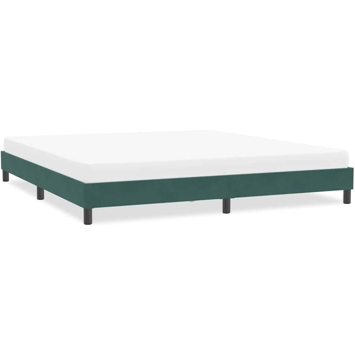 Estructura cama sin colchón terciopelo verde oscuro 200x210cm