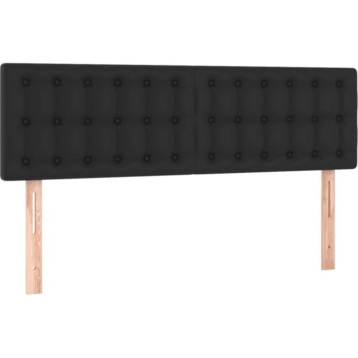 Cabeceros 2 unidades cuero sintético negro 72x5x78/88 cm - comfortxl