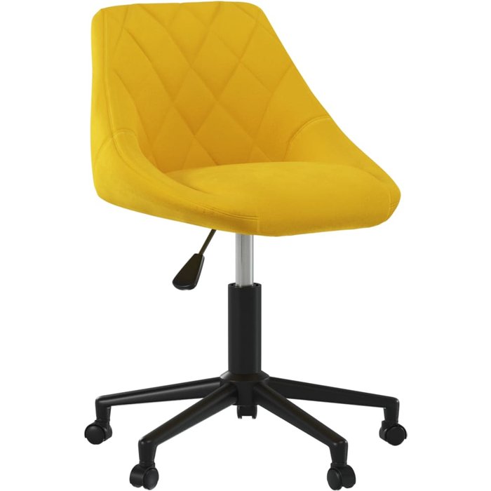 Silla de comedor giratoria de terciopelo amarillo mostaza vidaxl