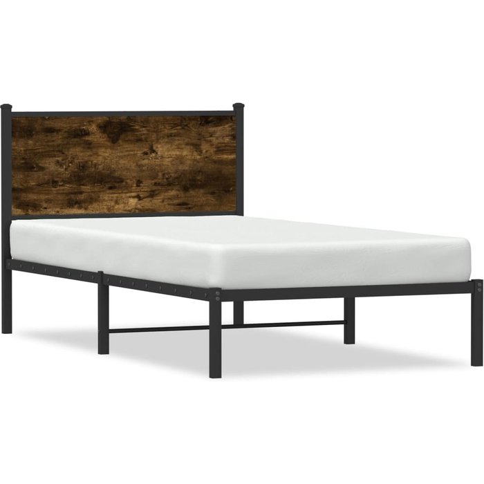 Maison exclusive - estructura de cama sin colchón metal roble ahumado 100x200 cm