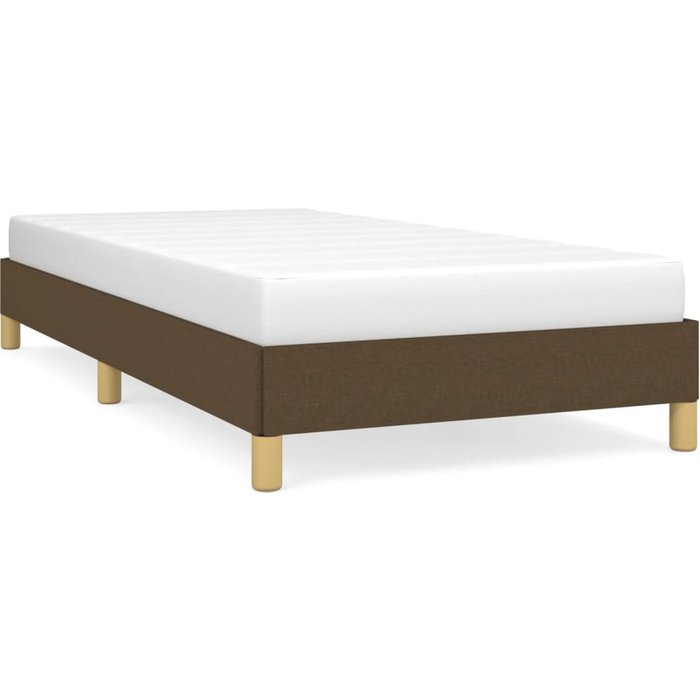 Estructura de cama sin colchón tela marrón oscuro 80x200 cm — comfortxl