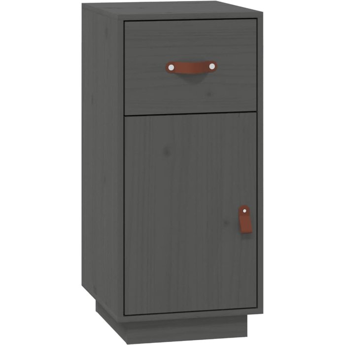 Aparador de madera maciza de pino gris 34x40x75 cm - comfortxl