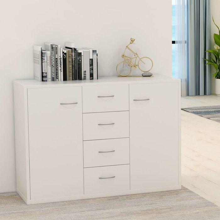 Maison exclusive - aparador de madera contrachapada blanco 88x30x65 cm