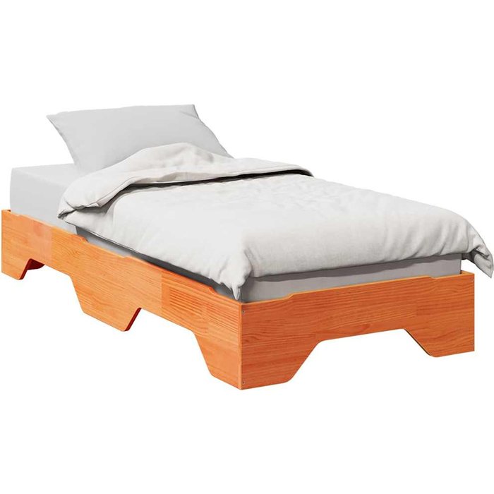 Estructura de cama apilable sin colchón marrón cera 90x190 cm vidaxl
