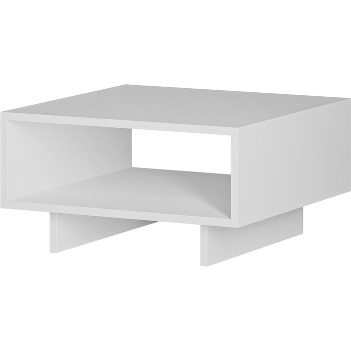 Mesa de centro 1 hueco color blanco. (alto 32 cm/ancho 60 cm/fondo 60 cm)