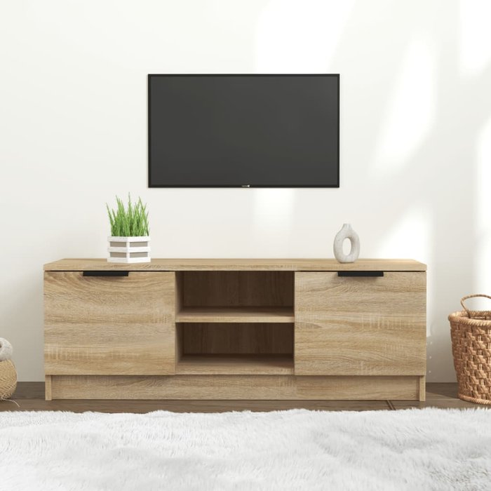 Mueble de tv madera contrachapada roble sonoma 102x35x36,5 cm - comfortxl