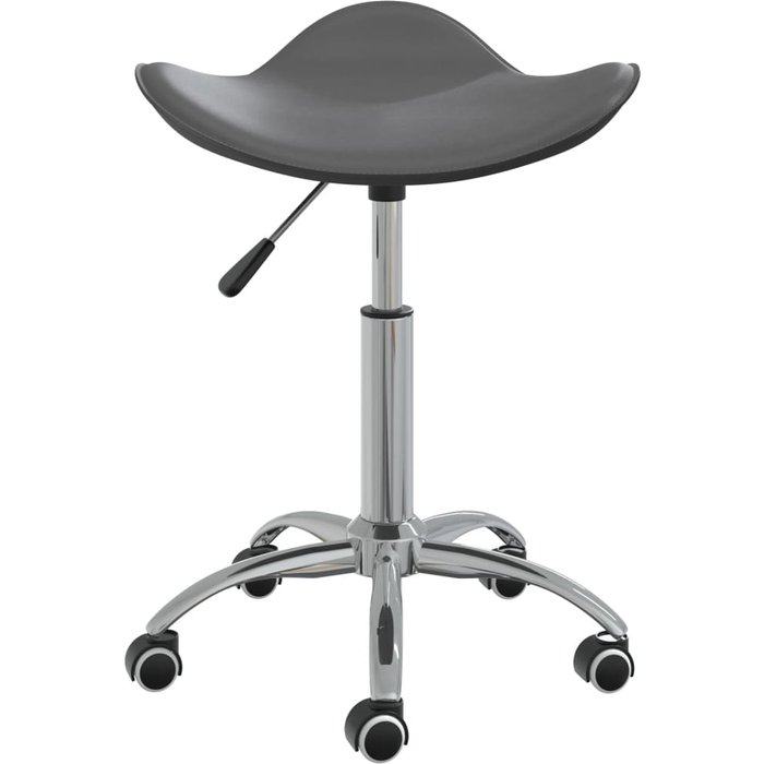 Silla de comedor giratoria de cuero sintético gris