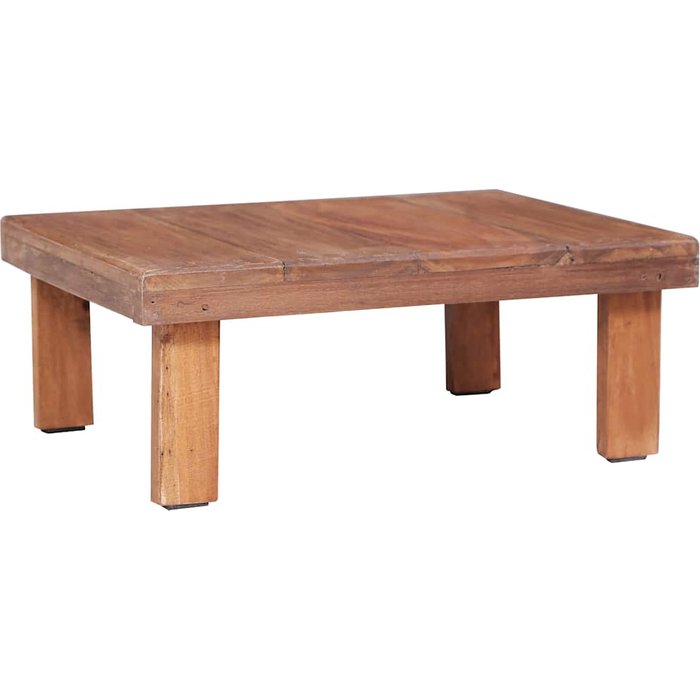 Mesa de centro de 60x45x23 cm, madera maciza de caoba.