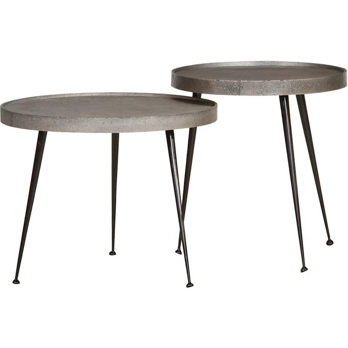 Vidaxl mesa de centro 2 uds madera contrachapada plateada