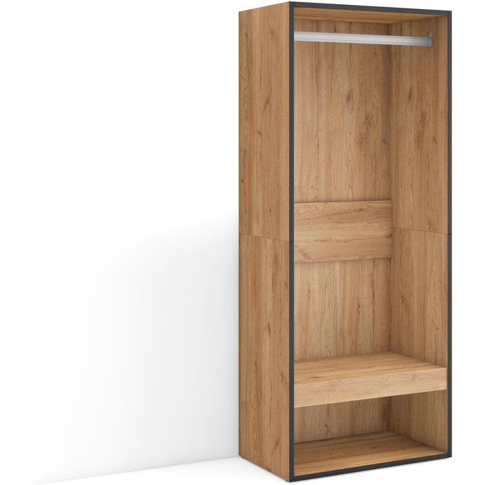 Vestidor abierto, 60x35x145cm, dormitorio, habitación, armario, perchero, roble