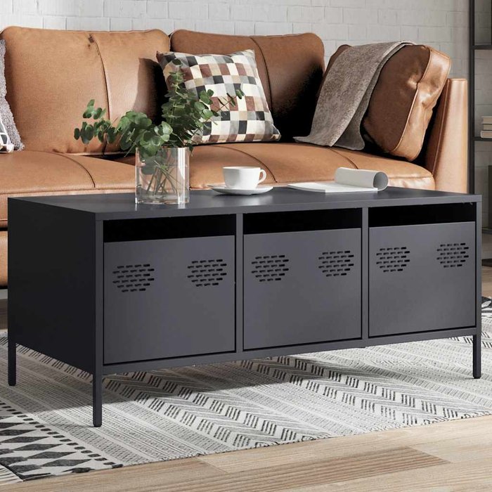 Mesa de centro acero laminado en frío antracita 101,5x50x43,5cm vidaxl