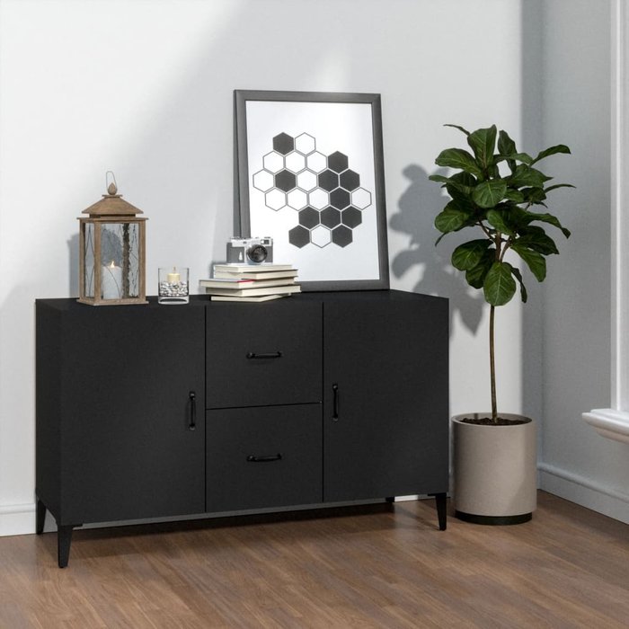 Maison exclusive - aparador de madera de ingeniería negro 100x36x60 cm
