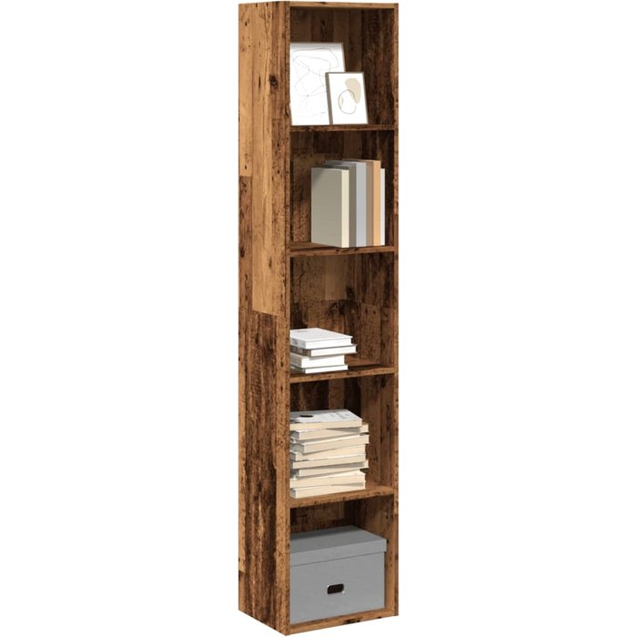 Librería de madera reciclada, 40x30x189 cm, madera de ingeniería. - pangivo