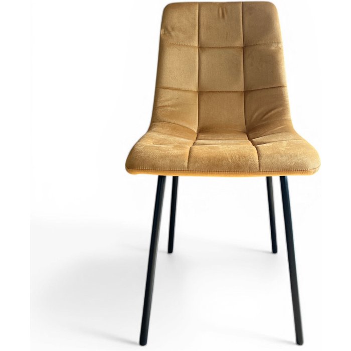 Juego de 2 sillas de comedor en fibra sintética, mostaza