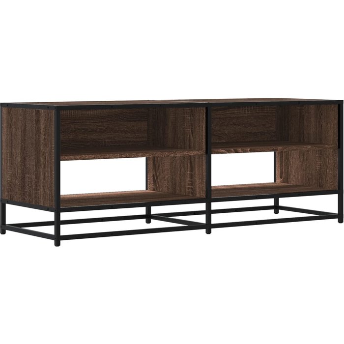 Mueble tv de metal y madera composite roble marrón 120,5x40x46 cm - comfortxl