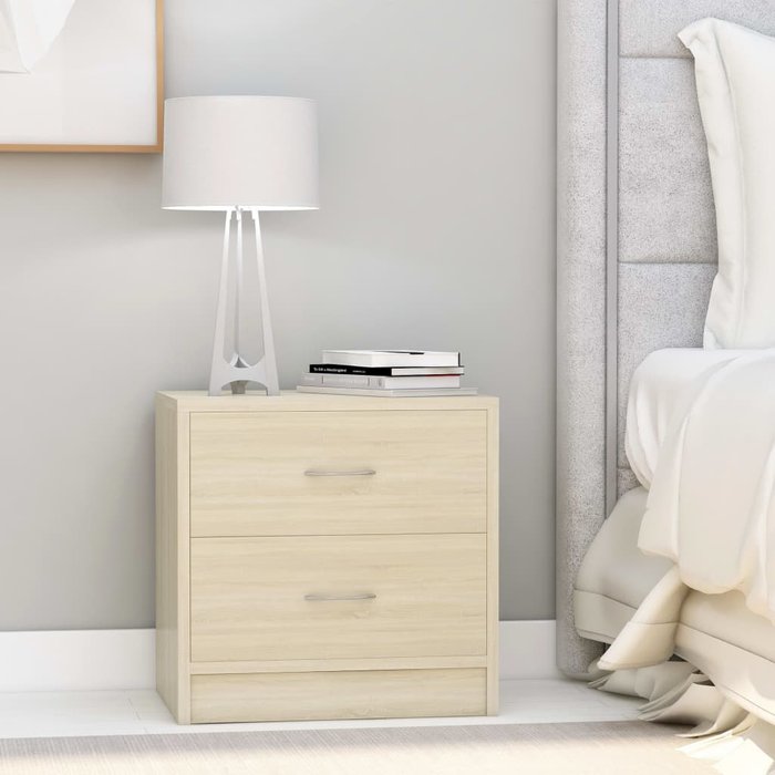 Maison exclusive - mesita de noche madera contrachapada color roble 40x30x40 cm