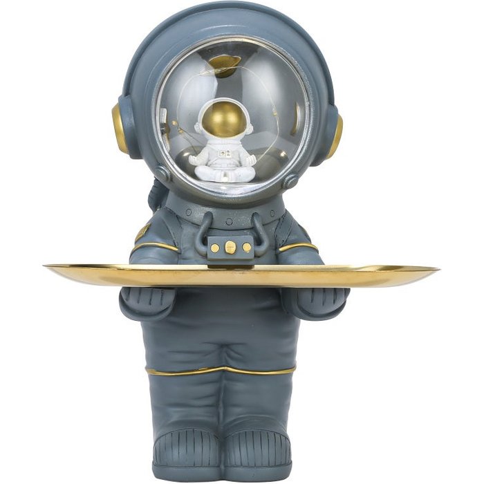 Bandeja de metal con forma de astronauta para guardar llaves y joyas